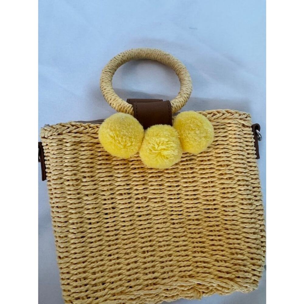 Adorable Yellow Purse w/ Poms Poms